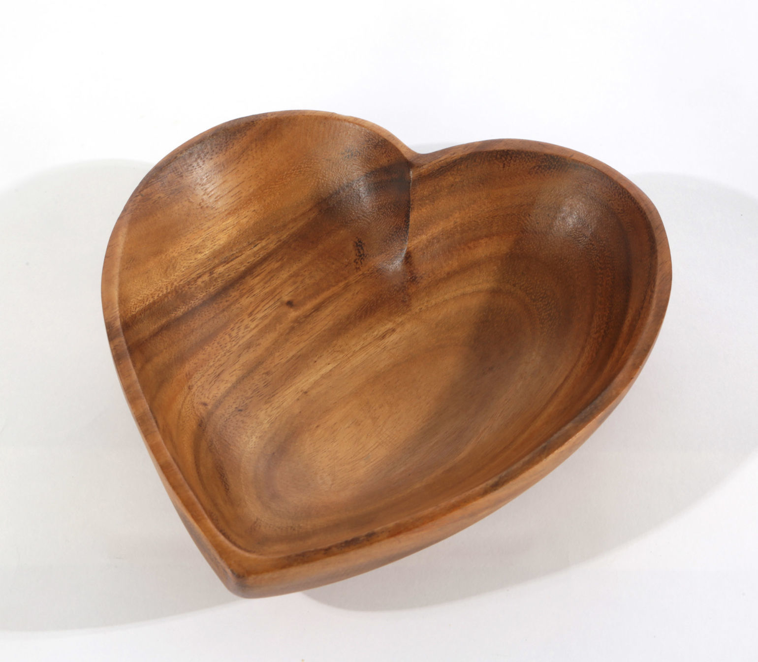 Wooden heart-shaped bowl
